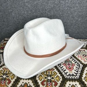 Women's Felt Cowboy Hat w/Twisted Faux Leather Band